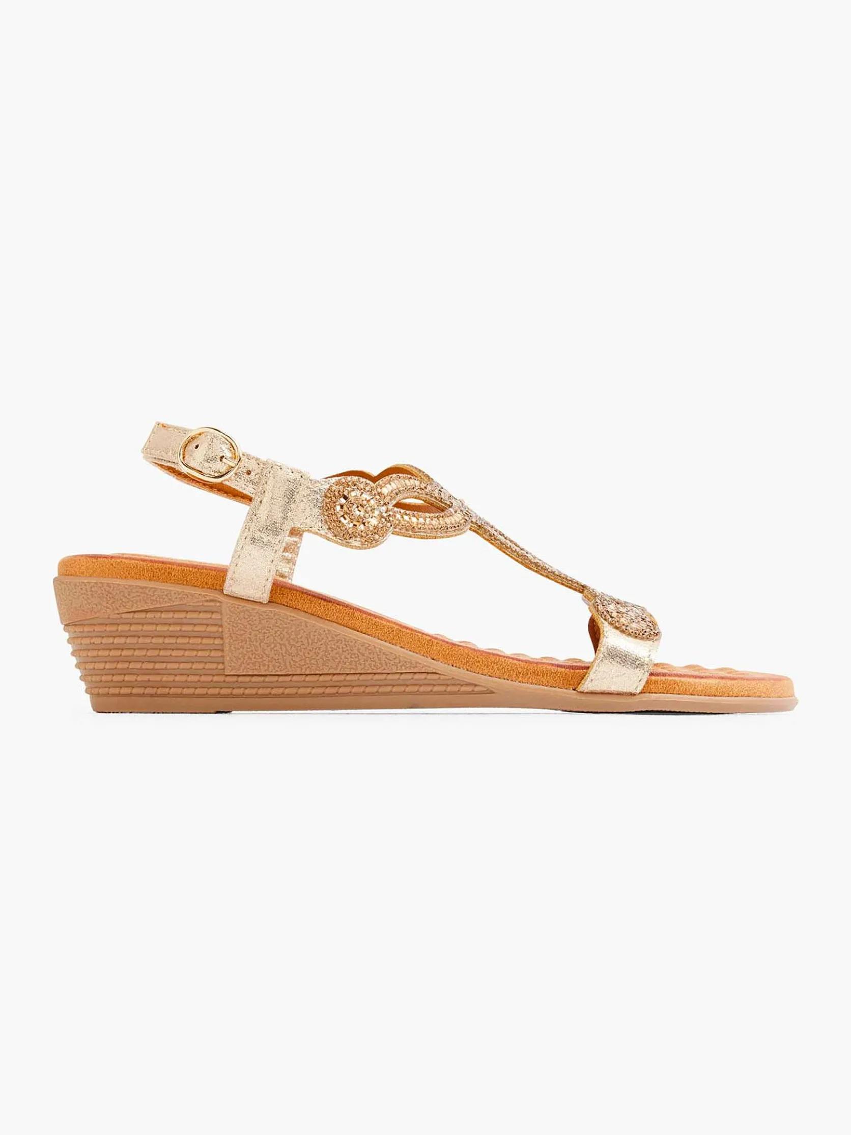 Gouden Comfort Sandalette