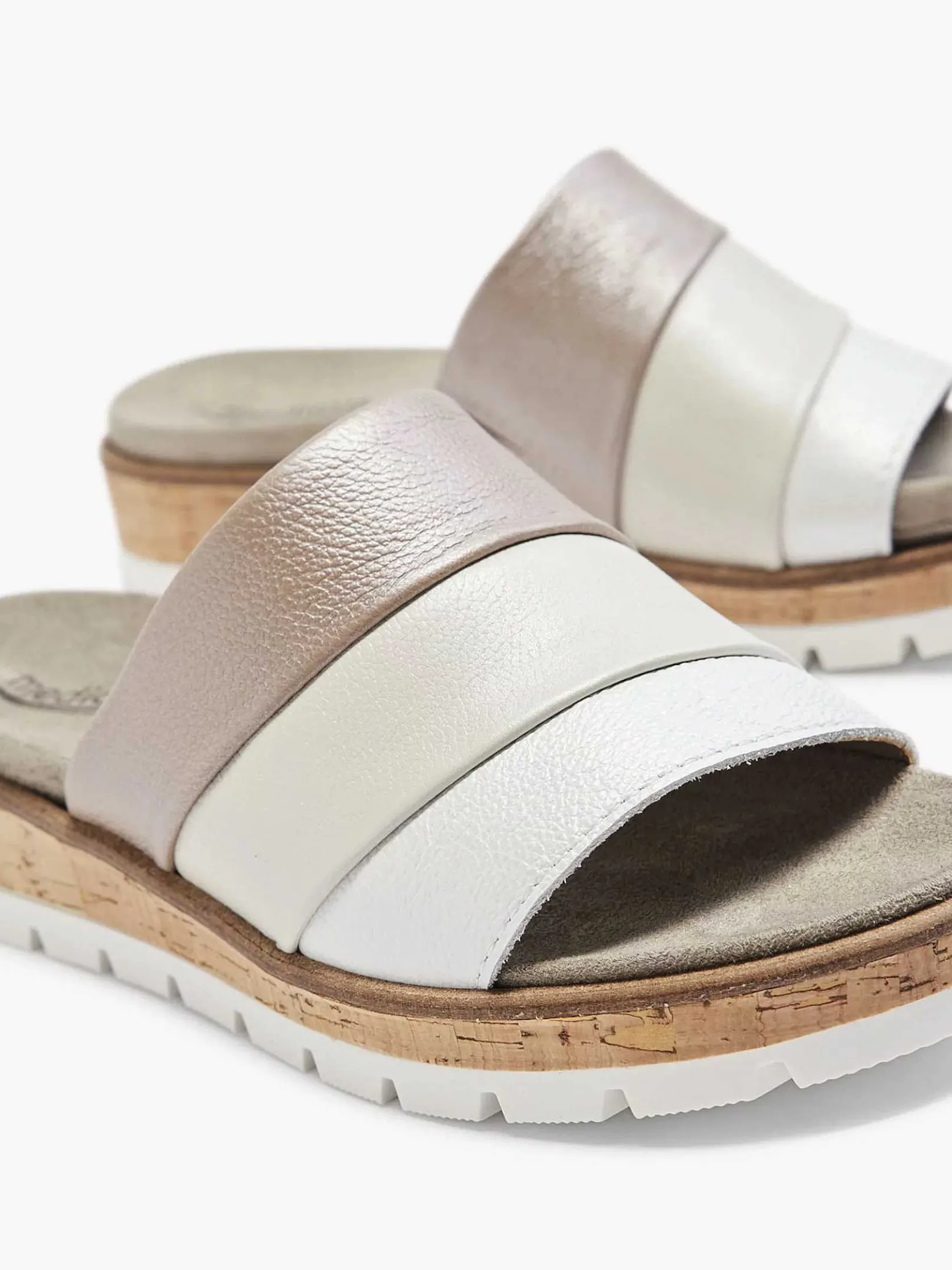 Witte Leren Comfort Slipper