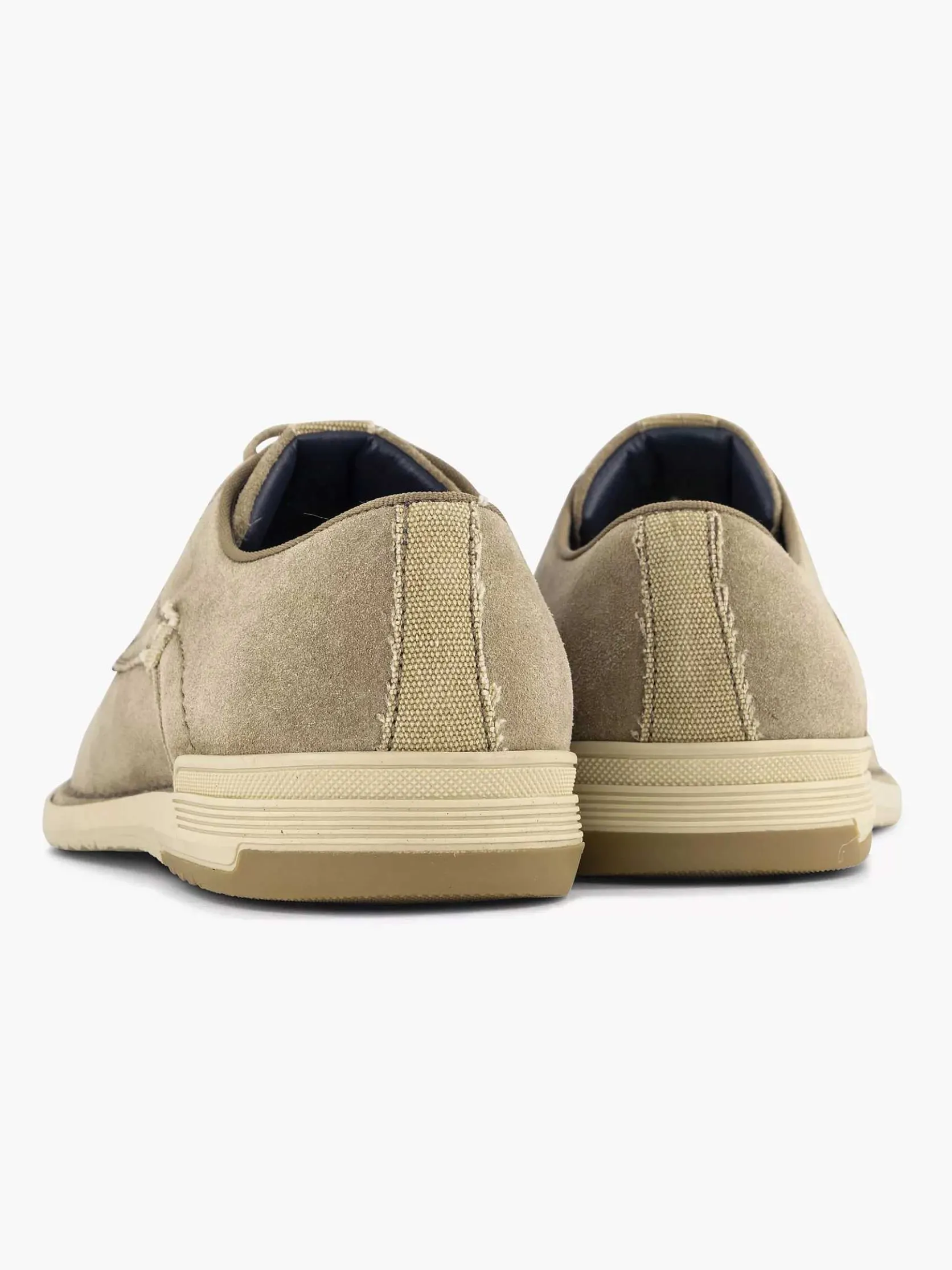 Zandkleurige Leren Veterschoen