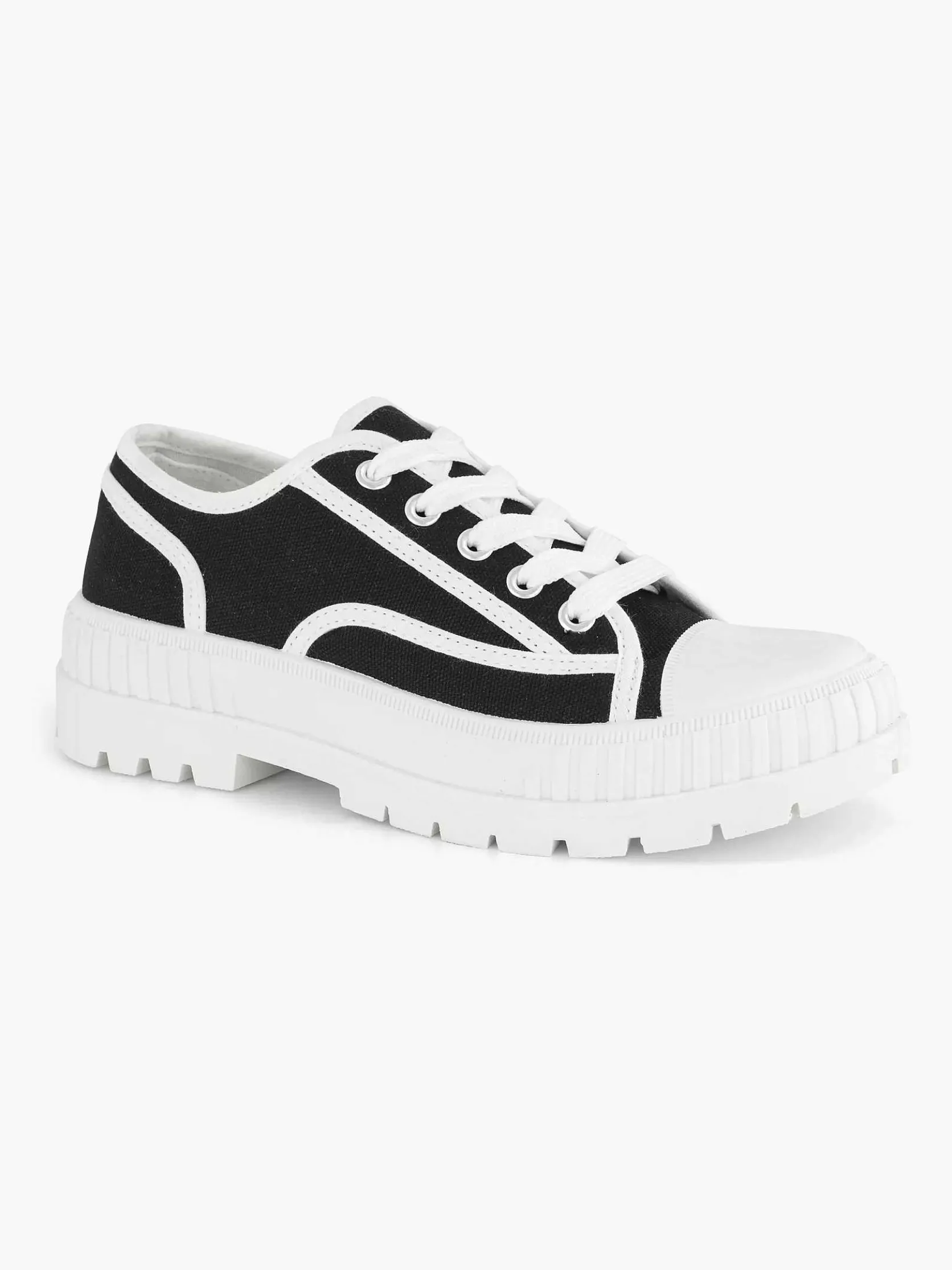 Zwarte Canvas Chunky Sneaker