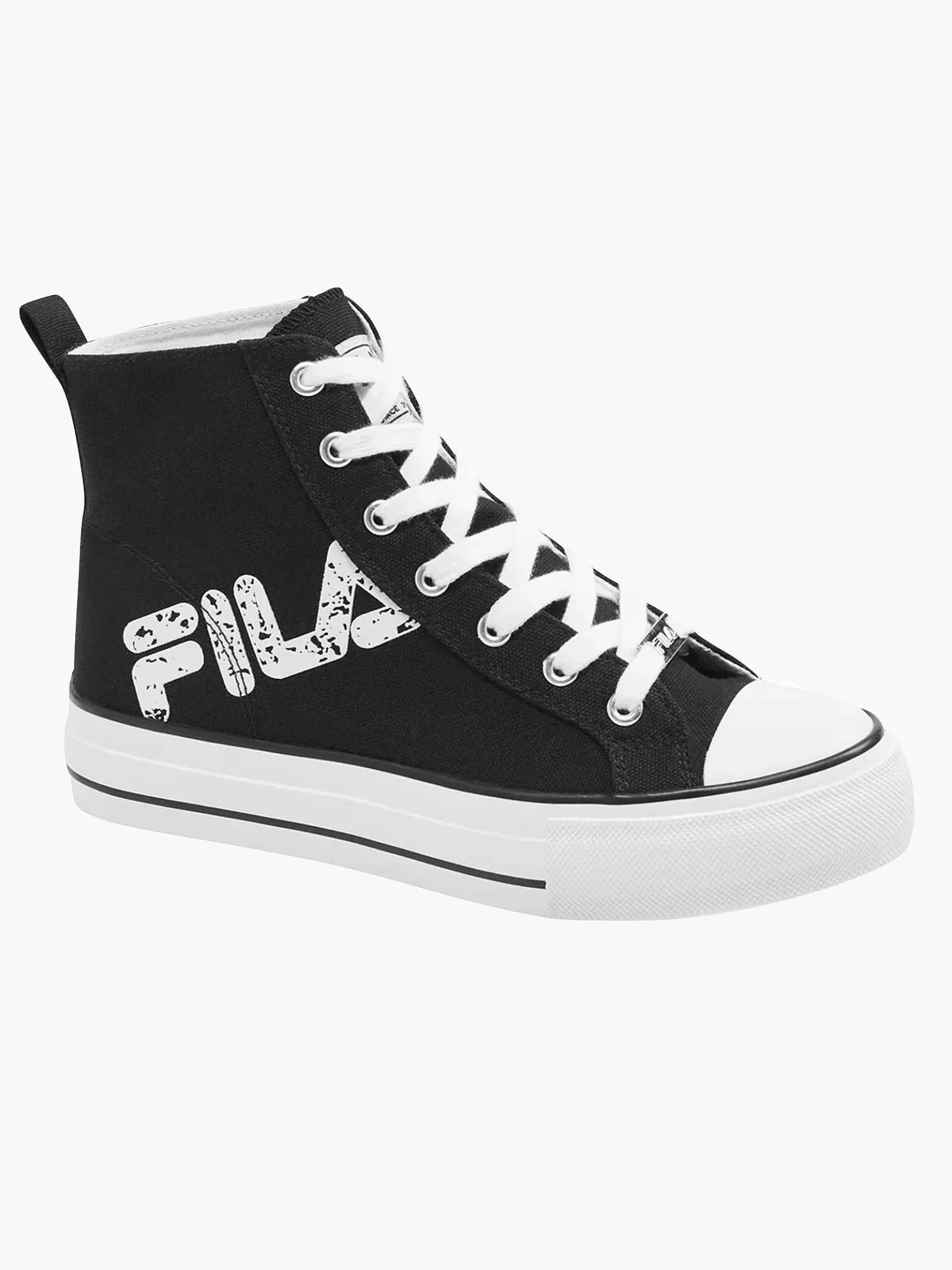 Zwarte Canvas Hoge Sneaker