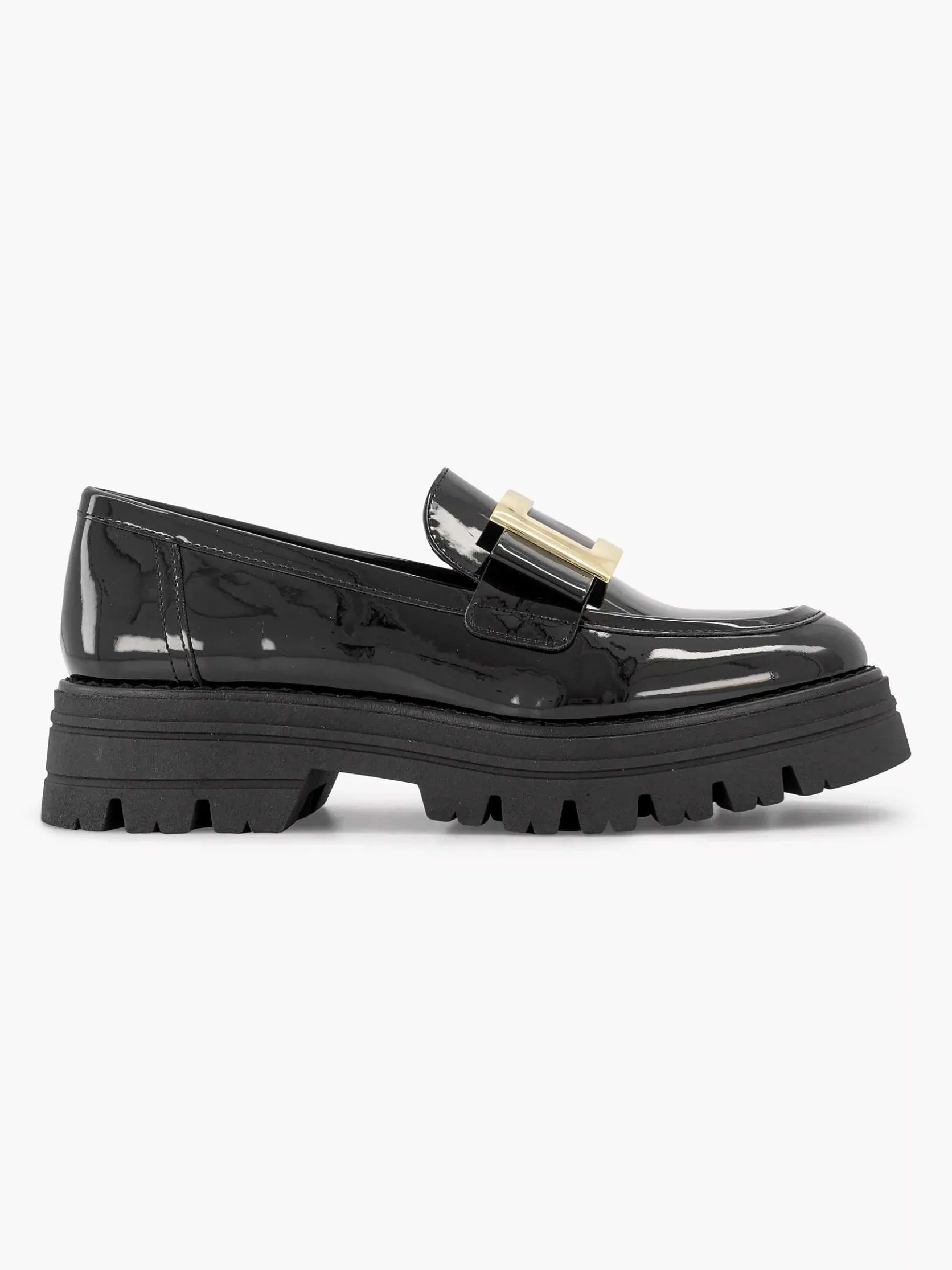 Zwarte Chunky Loafer Lak