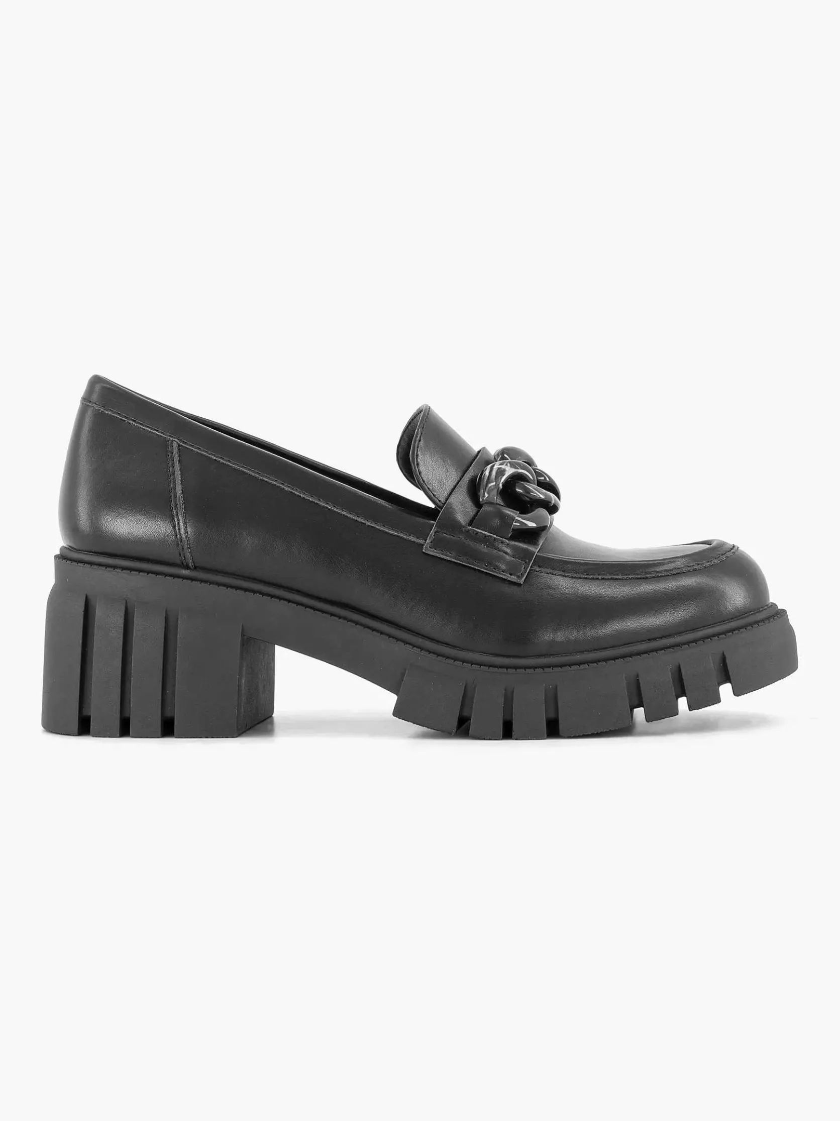 Zwarte Chunky Loafer Sietketting