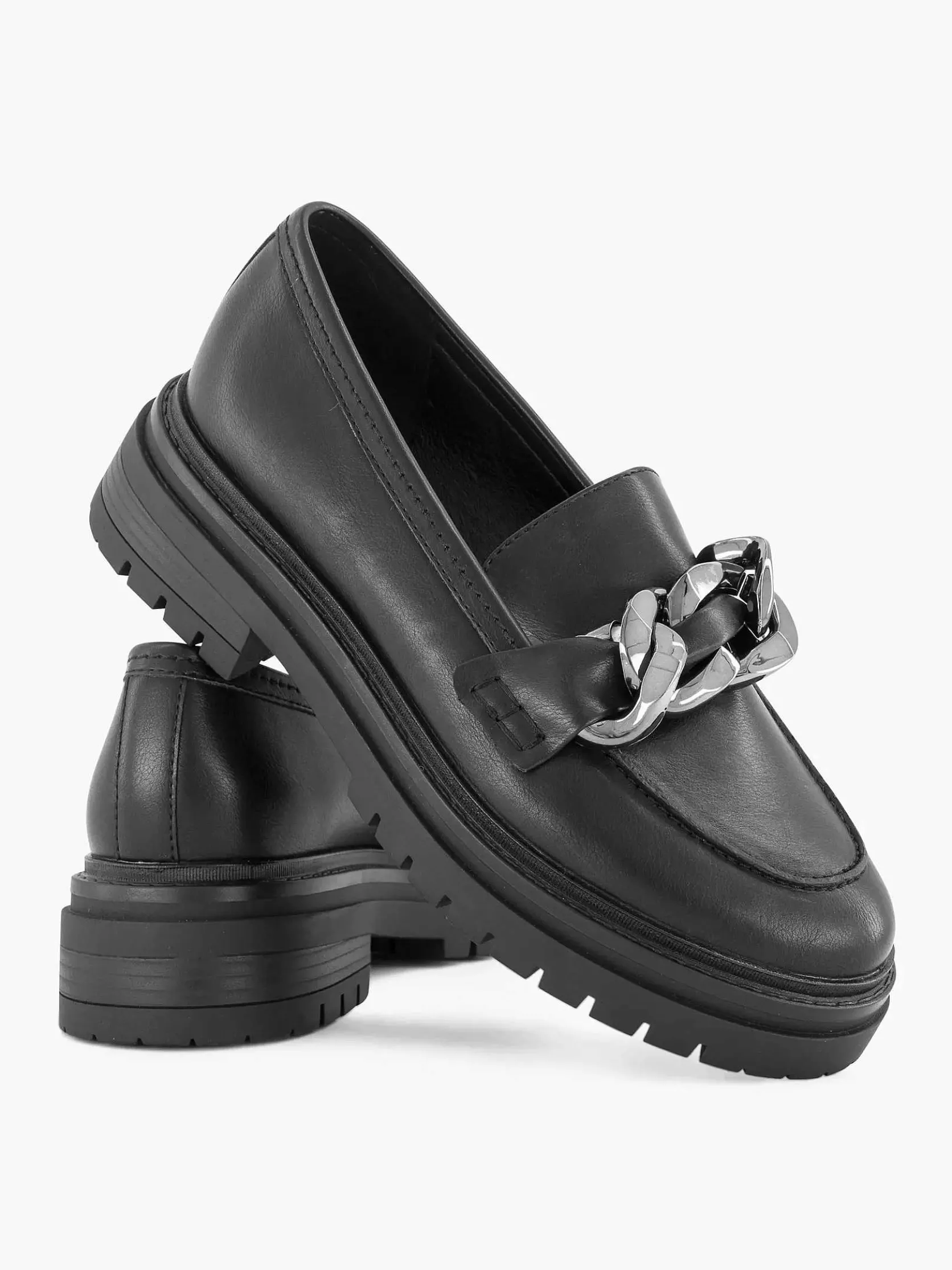 Zwarte Chunky Loafer Sierketting