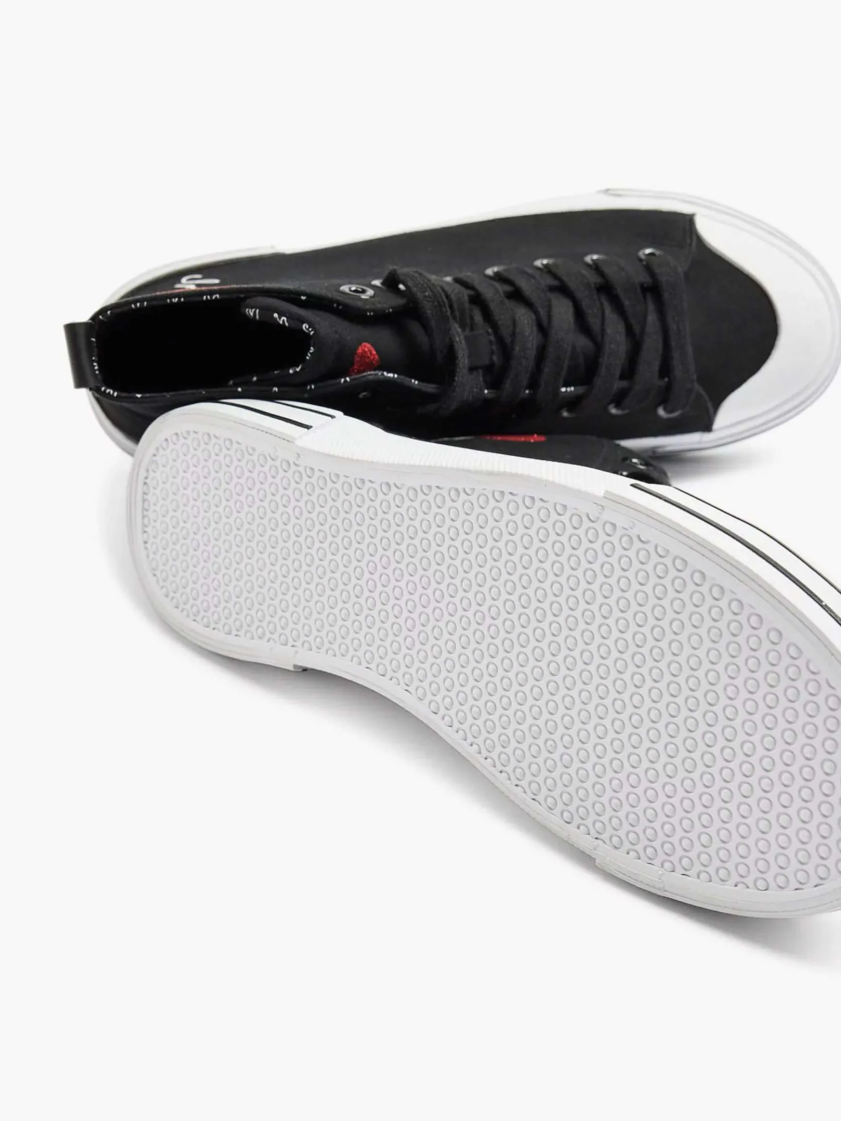 Zwarte Hoge Canvas Sneaker Hartje