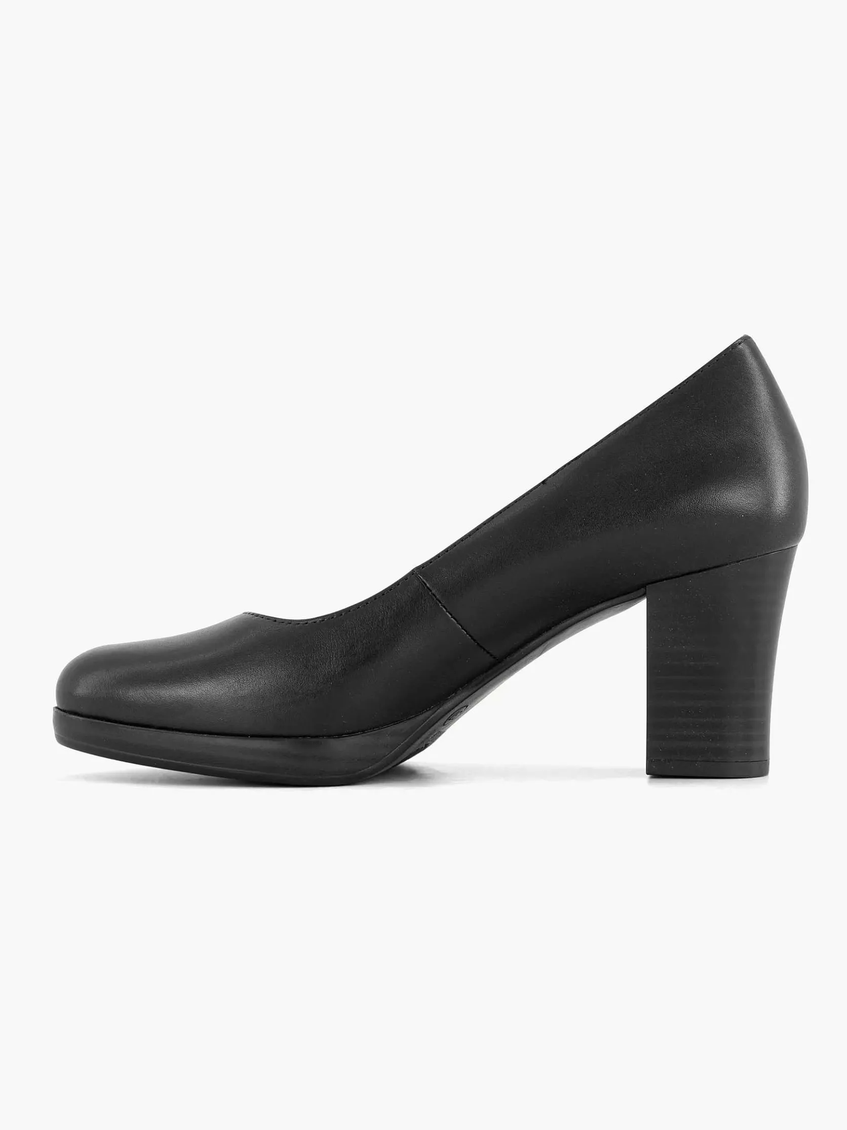 Zwarte Leren Comfort Pump