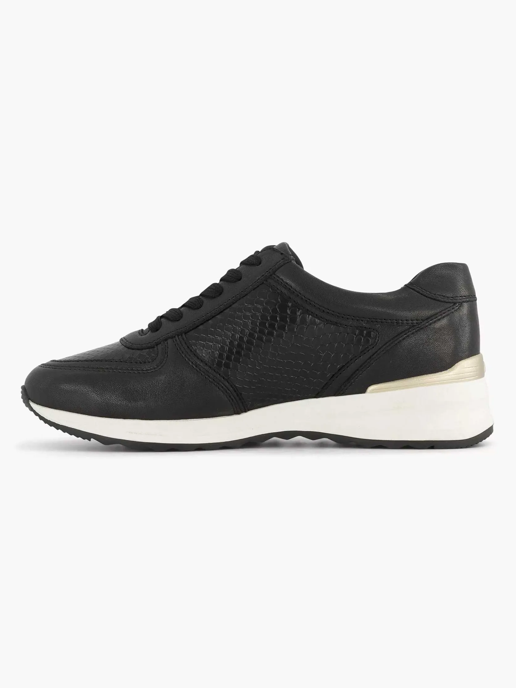 Zwarte Leren Comfort Sneaker