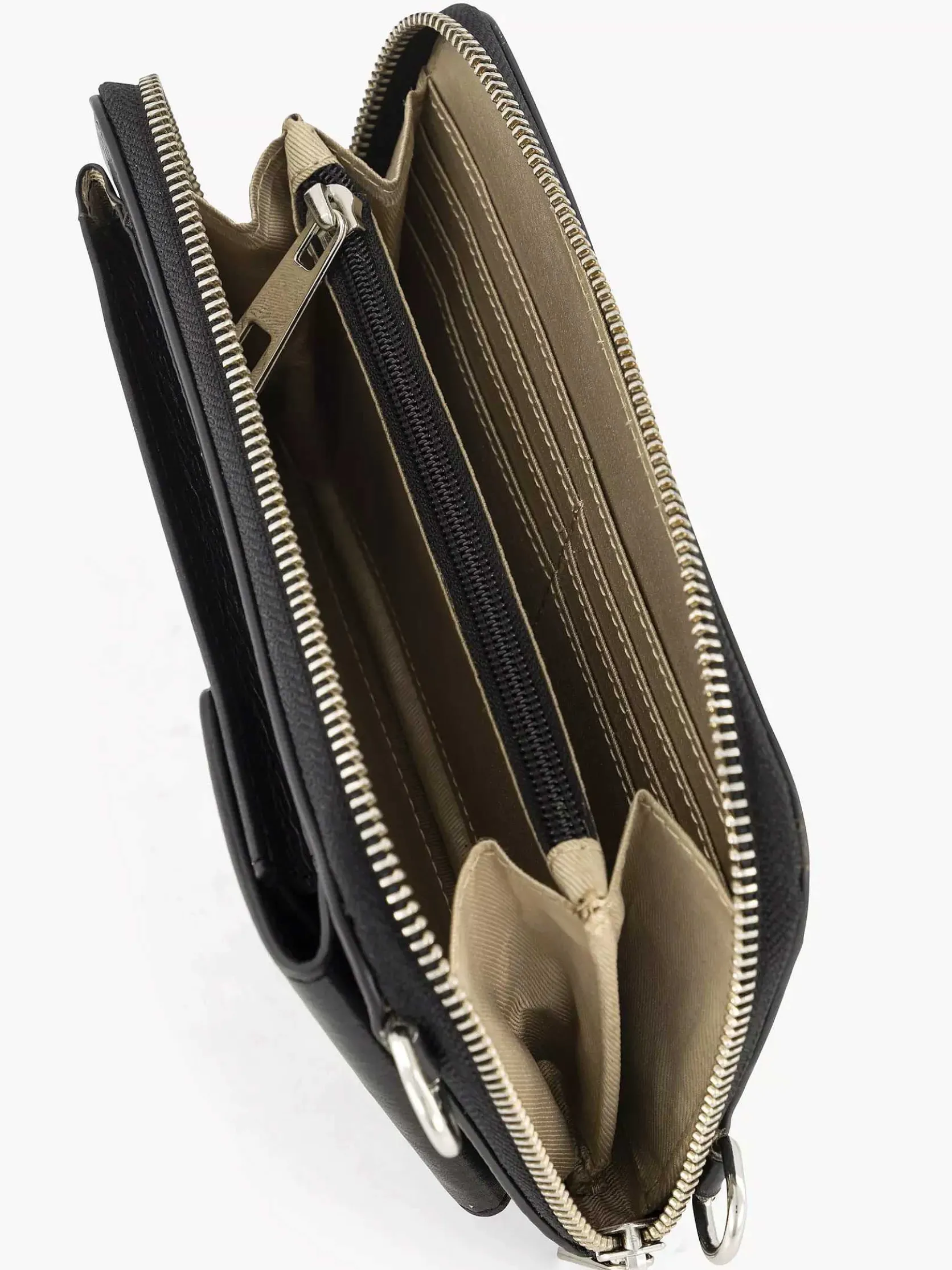 Zwarte Leren Telefoontas